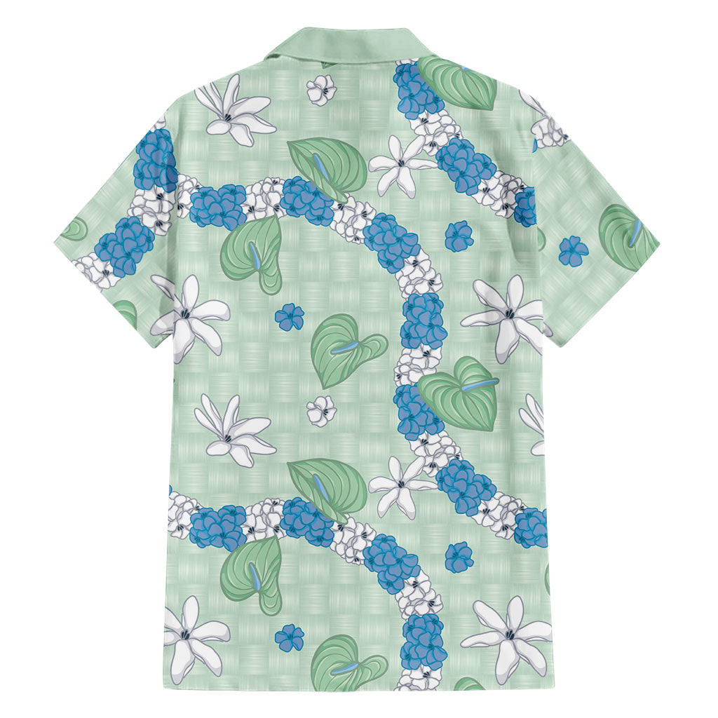 Hawaii Anthurium Tiare Pikake Lei Family Matching Off Shoulder Maxi Dress and Hawaiian Shirt Omaomao Lauhala Art Pattern LT01 - Polynesian Pride