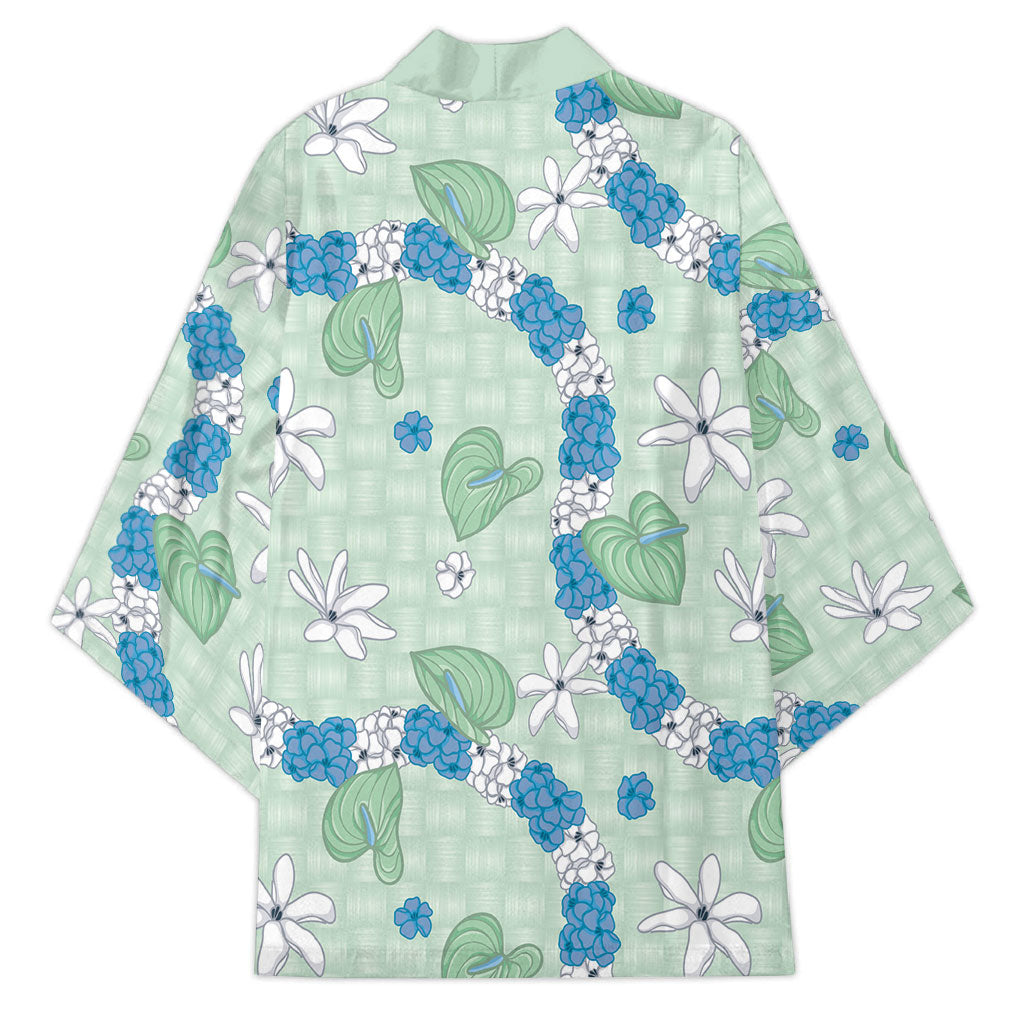 Hawaii Anthurium Tiare Pikake Lei Kimono Omaomao Lauhala Art Pattern