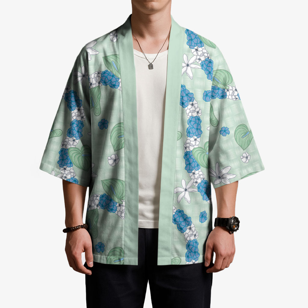 Hawaii Anthurium Tiare Pikake Lei Kimono Omaomao Lauhala Art Pattern