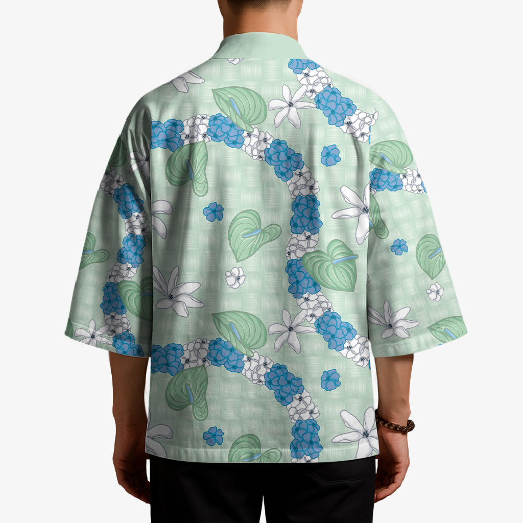 Hawaii Anthurium Tiare Pikake Lei Kimono Omaomao Lauhala Art Pattern