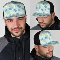 Hawaii Anthurium Tiare Pikake Lei Mesh Trucker Cap Omaomao Lauhala Art Pattern