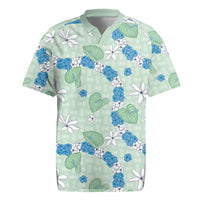 Hawaii Anthurium Tiare Pikake Lei Rugby Jersey Omaomao Lauhala Art Pattern