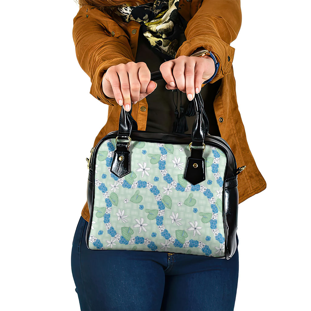 Hawaii Anthurium Tiare Pikake Lei Shoulder Handbag Omaomao Lauhala Art Pattern