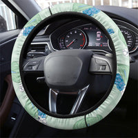 Hawaii Anthurium Tiare Pikake Lei Steering Wheel Cover Omaomao Lauhala Art Pattern