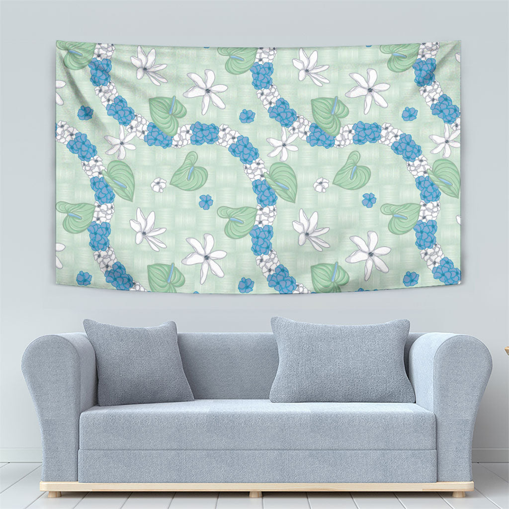 Hawaii Anthurium Tiare Pikake Lei Tapestry Omaomao Lauhala Art Pattern