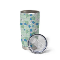 Hawaii Anthurium Tiare Pikake Lei Tumbler Cup Omaomao Lauhala Art Pattern