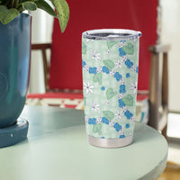 Hawaii Anthurium Tiare Pikake Lei Tumbler Cup Omaomao Lauhala Art Pattern
