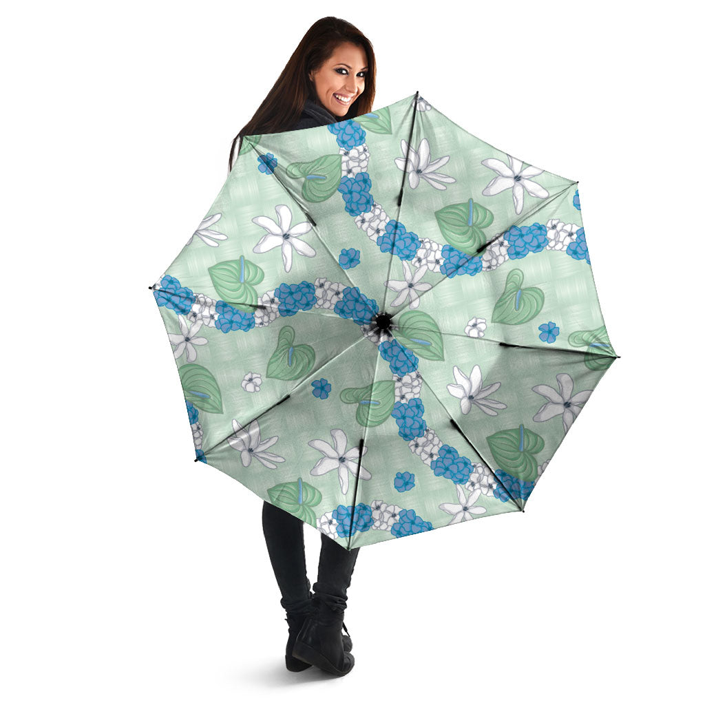 Hawaii Anthurium Tiare Pikake Lei Umbrella Omaomao Lauhala Art Pattern