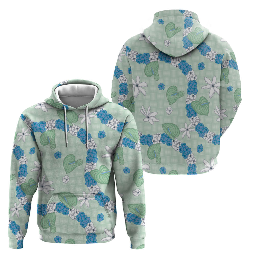 Hawaii Anthurium Tiare Pikake Lei Zip Hoodie Omaomao Lauhala Art Pattern
