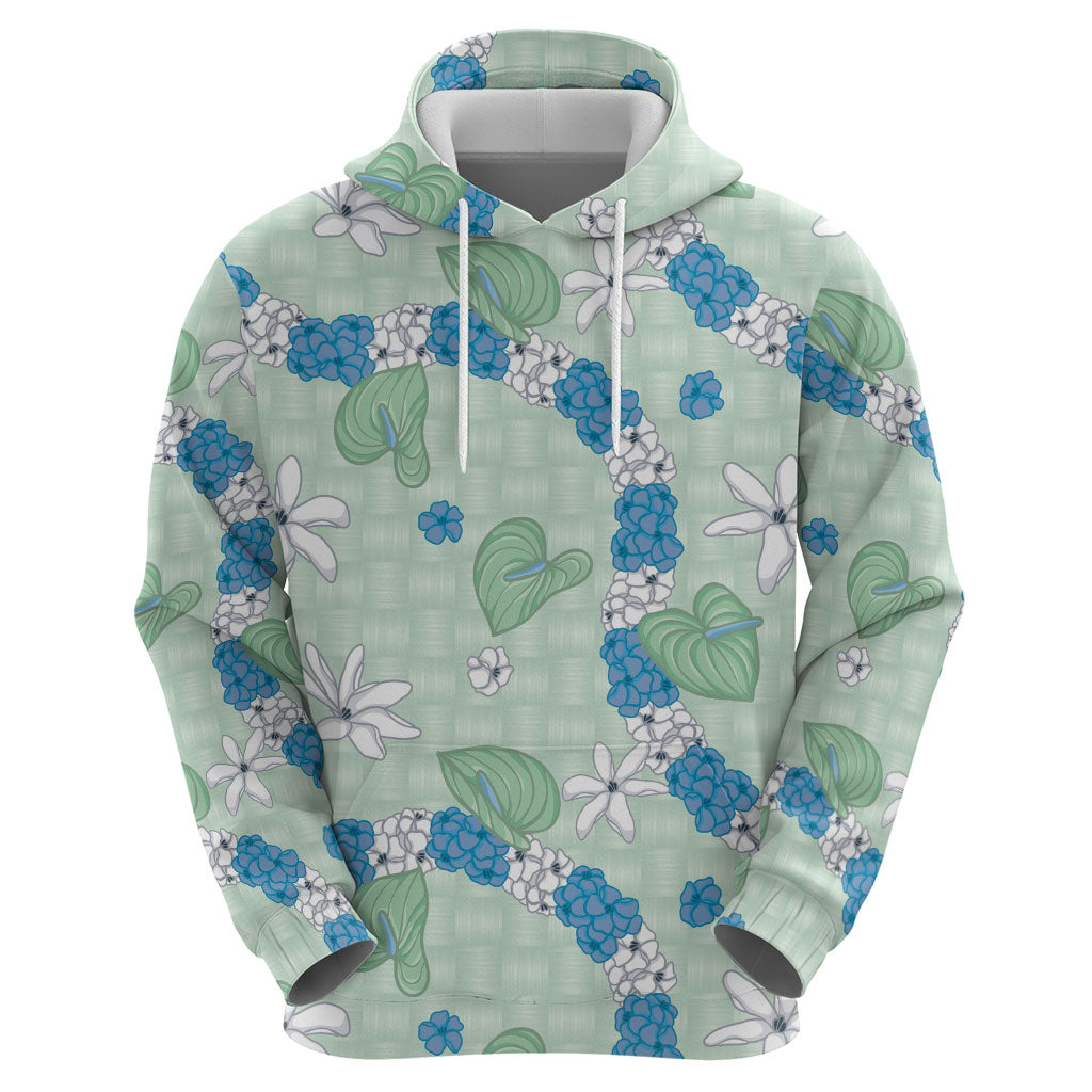 Hawaii Anthurium Tiare Pikake Lei Zip Hoodie Omaomao Lauhala Art Pattern