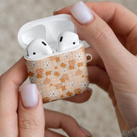 Hawaii Anthurium Tiare Pikake Lei AirPods Case Alani Lauhala Art Pattern