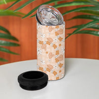 Hawaii Anthurium Tiare Pikake Lei 4 in 1 Can Cooler Tumbler Alani Lauhala Art Pattern