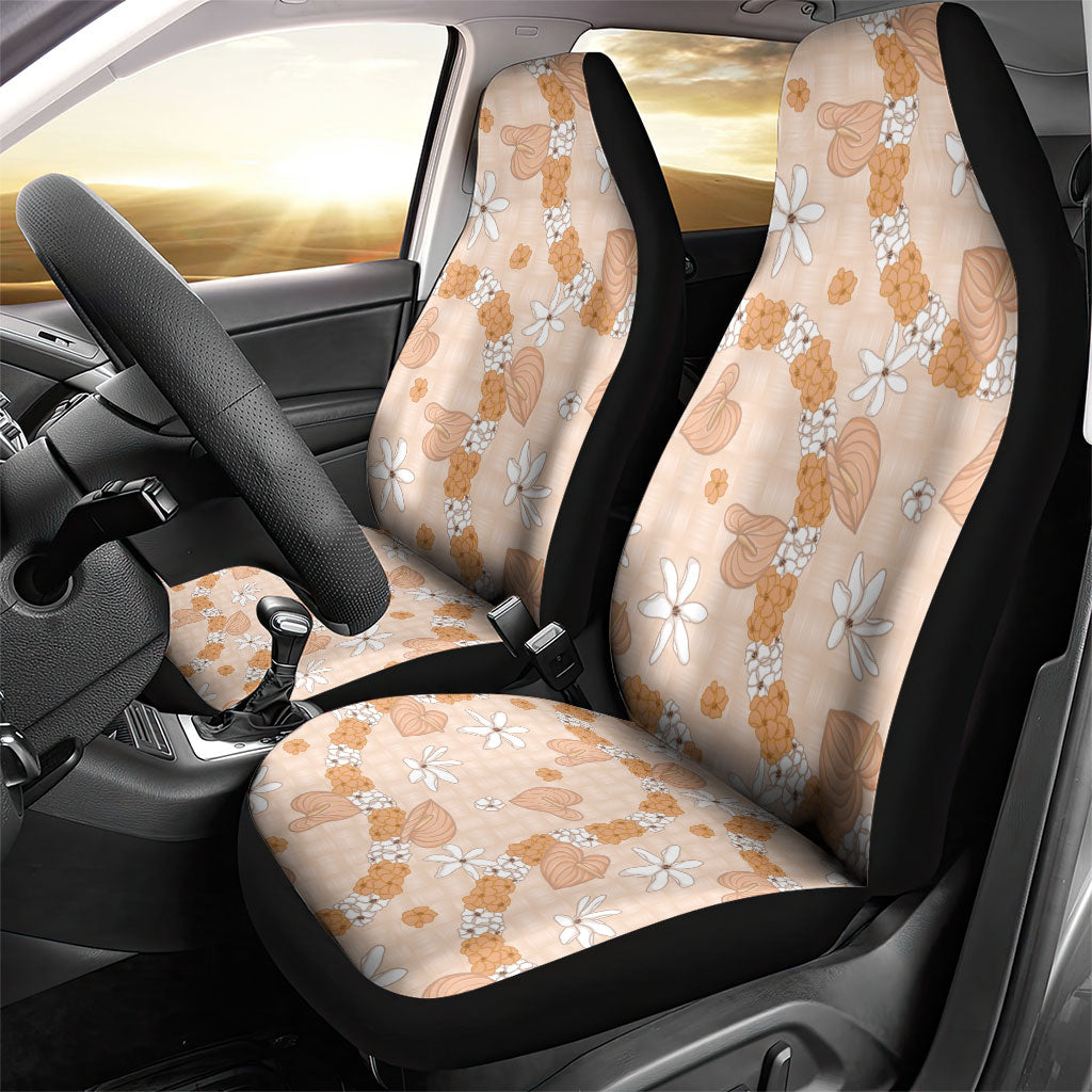 Hawaii Anthurium Tiare Pikake Lei Car Seat Cover Alani Lauhala Art Pattern