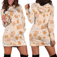Hawaii Anthurium Tiare Pikake Lei Hoodie Dress Alani Lauhala Art Pattern