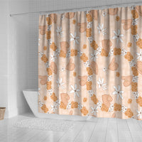 Hawaii Anthurium Tiare Pikake Lei Shower Curtain Alani Lauhala Art Pattern