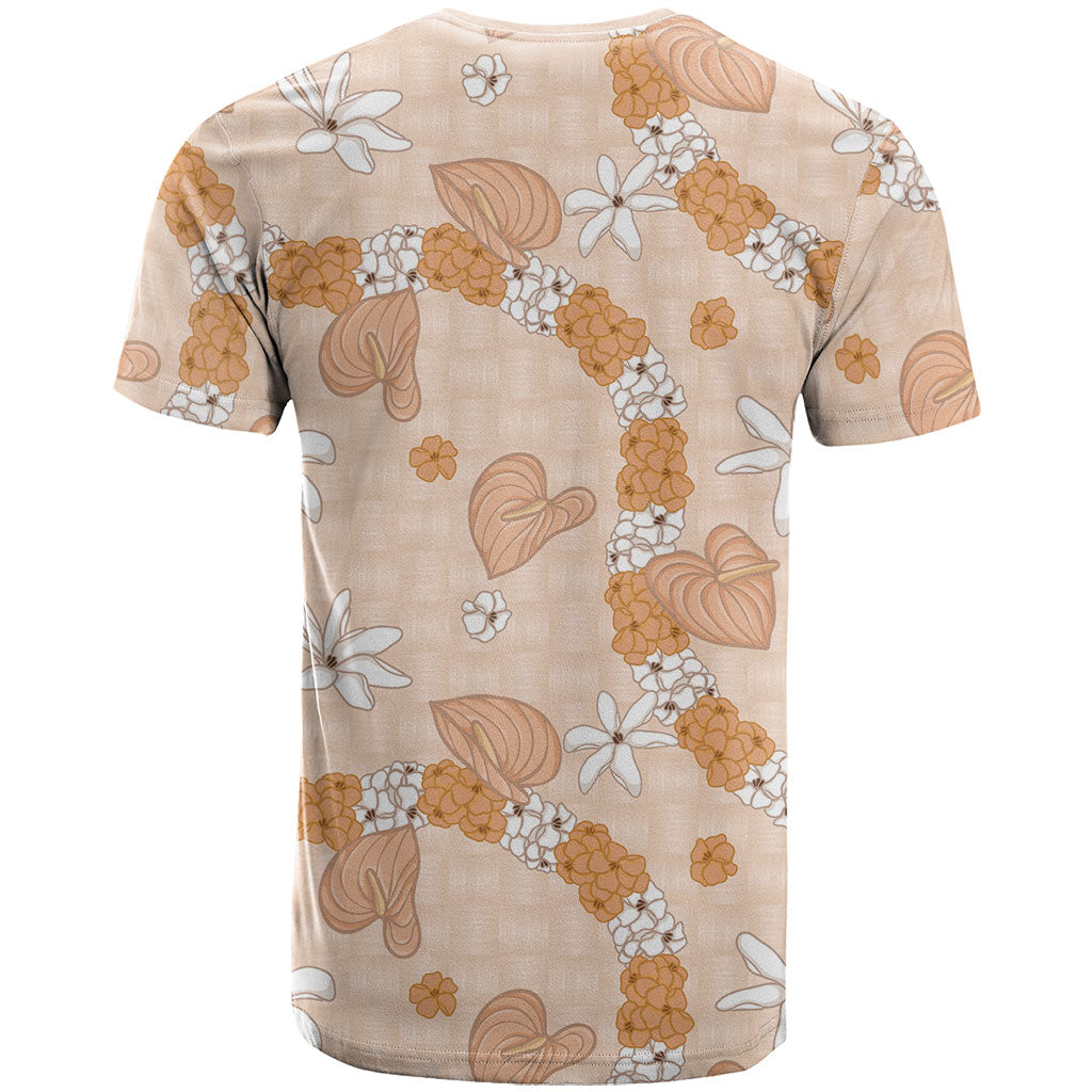 Hawaii Anthurium Tiare Pikake Lei T Shirt Alani Lauhala Art Pattern