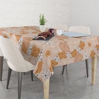 Hawaii Anthurium Tiare Pikake Lei Tablecloth Alani Lauhala Art Pattern