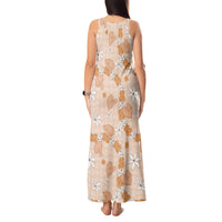 Hawaii Anthurium Tiare Pikake Lei Tank Maxi Dress Alani Lauhala Art Pattern