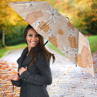 Hawaii Anthurium Tiare Pikake Lei Umbrella Alani Lauhala Art Pattern