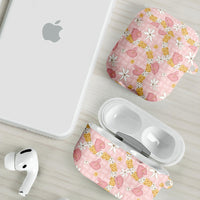 Hawaii Anthurium Tiare Pikake Lei AirPods Case Akala Lauhala Art Pattern