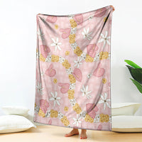 Hawaii Anthurium Tiare Pikake Lei Blanket Akala Lauhala Art Pattern
