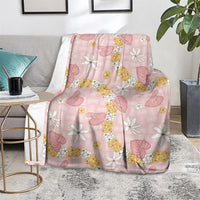 Hawaii Anthurium Tiare Pikake Lei Blanket Akala Lauhala Art Pattern