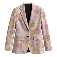 Hawaii Anthurium Tiare Pikake Lei Blazer Akala Lauhala Art Pattern