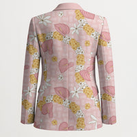 Hawaii Anthurium Tiare Pikake Lei Blazer Akala Lauhala Art Pattern