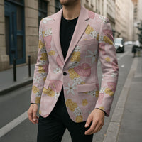 Hawaii Anthurium Tiare Pikake Lei Blazer Akala Lauhala Art Pattern