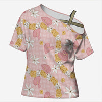 Hawaii Anthurium Tiare Pikake Lei Cross Shoulder Shirt Akala Lauhala Art Pattern
