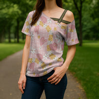 Hawaii Anthurium Tiare Pikake Lei Cross Shoulder Shirt Akala Lauhala Art Pattern