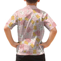 Hawaii Anthurium Tiare Pikake Lei Family Matching Long Sleeve Bodycon Dress and Hawaiian Shirt Akala Lauhala Art Pattern LT01 - Polynesian Pride