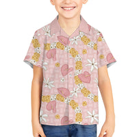 Hawaii Anthurium Tiare Pikake Lei Family Matching Puletasi and Hawaiian Shirt Akala Lauhala Art Pattern