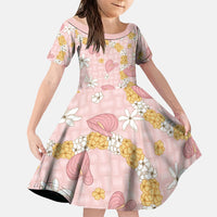 Hawaii Anthurium Tiare Pikake Lei Family Matching Summer Maxi Dress and Hawaiian Shirt Akala Lauhala Art Pattern