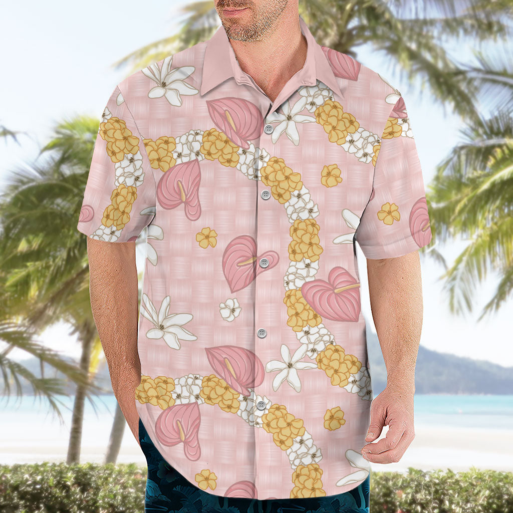 Hawaii Anthurium Tiare Pikake Lei Hawaiian Shirt Akala Lauhala Art Pattern