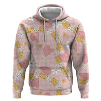 Hawaii Anthurium Tiare Pikake Lei Hoodie Akala Lauhala Art Pattern