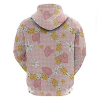 Hawaii Anthurium Tiare Pikake Lei Hoodie Akala Lauhala Art Pattern
