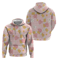 Hawaii Anthurium Tiare Pikake Lei Hoodie Akala Lauhala Art Pattern