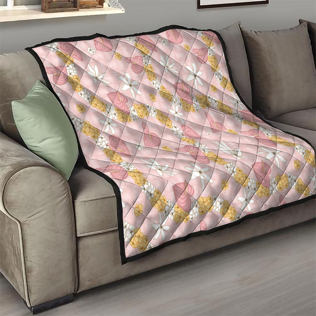 Hawaii Anthurium Tiare Pikake Lei Quilt Akala Lauhala Art Pattern