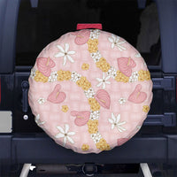Hawaii Anthurium Tiare Pikake Lei Spare Tire Cover Akala Lauhala Art Pattern