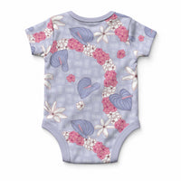 Hawaii Anthurium Tiare Pikake Lei Baby Onesie Poni Lauhala Art Pattern LT01 - Polynesian Pride