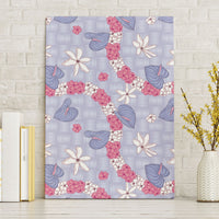 Hawaii Anthurium Tiare Pikake Lei Canvas Wall Art Poni Lauhala Art Pattern