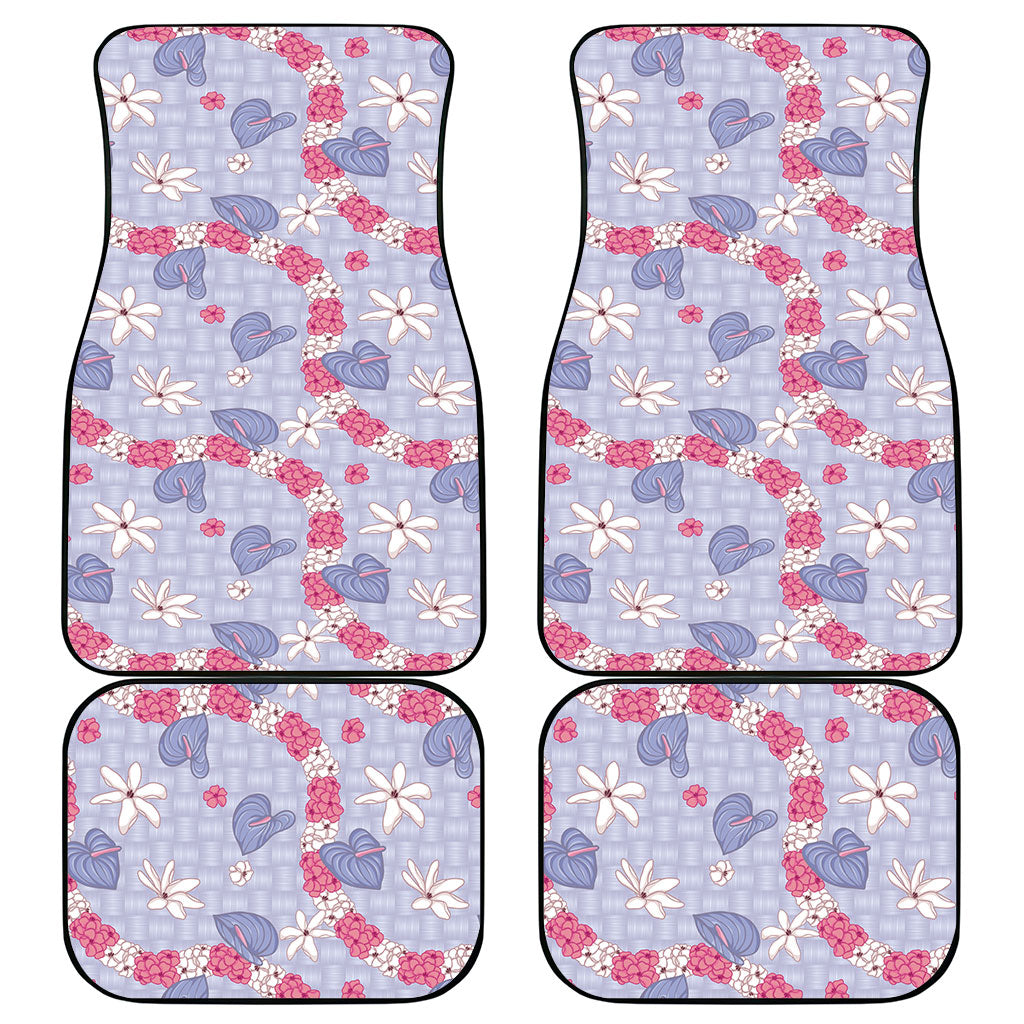 Hawaii Anthurium Tiare Pikake Lei Car Mats Poni Lauhala Art Pattern