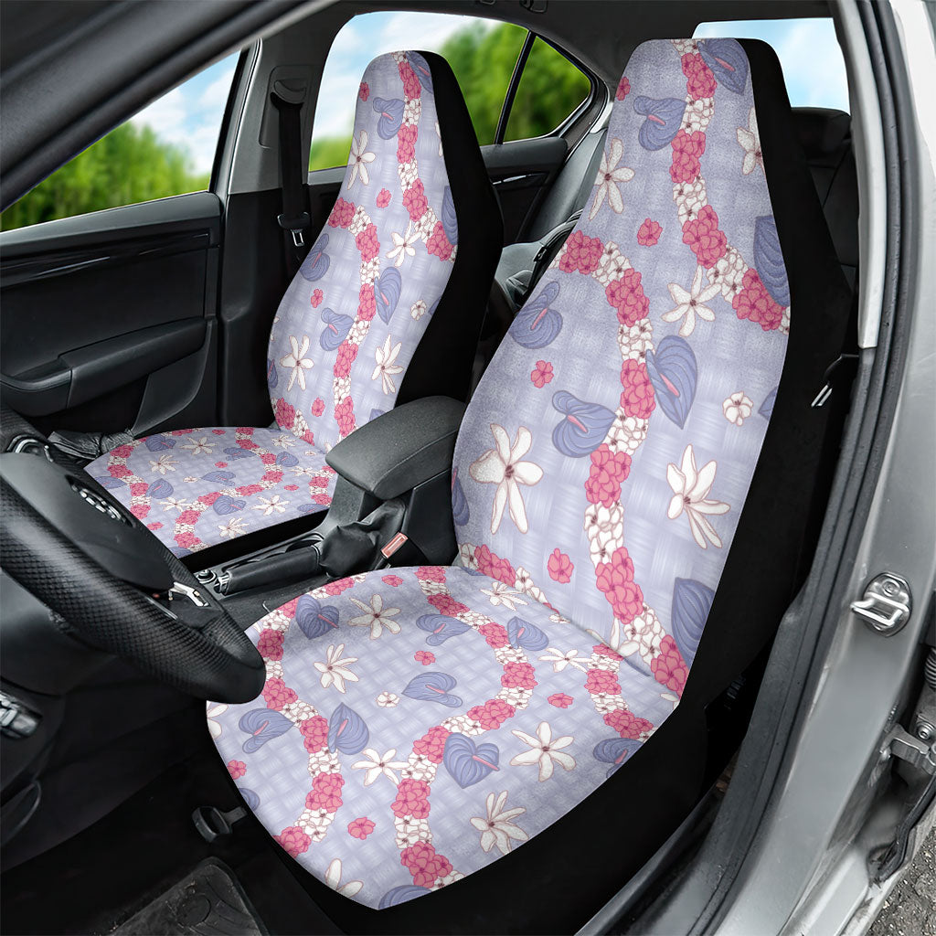 Hawaii Anthurium Tiare Pikake Lei Car Seat Cover Poni Lauhala Art Pattern