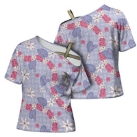 Hawaii Anthurium Tiare Pikake Lei Cross Shoulder Shirt Poni Lauhala Art Pattern