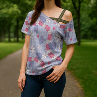 Hawaii Anthurium Tiare Pikake Lei Cross Shoulder Shirt Poni Lauhala Art Pattern