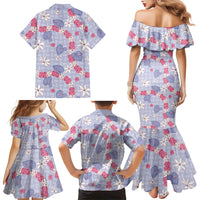 Hawaii Anthurium Tiare Pikake Lei Family Matching Mermaid Dress and Hawaiian Shirt Poni Lauhala Art Pattern LT01 - Polynesian Pride