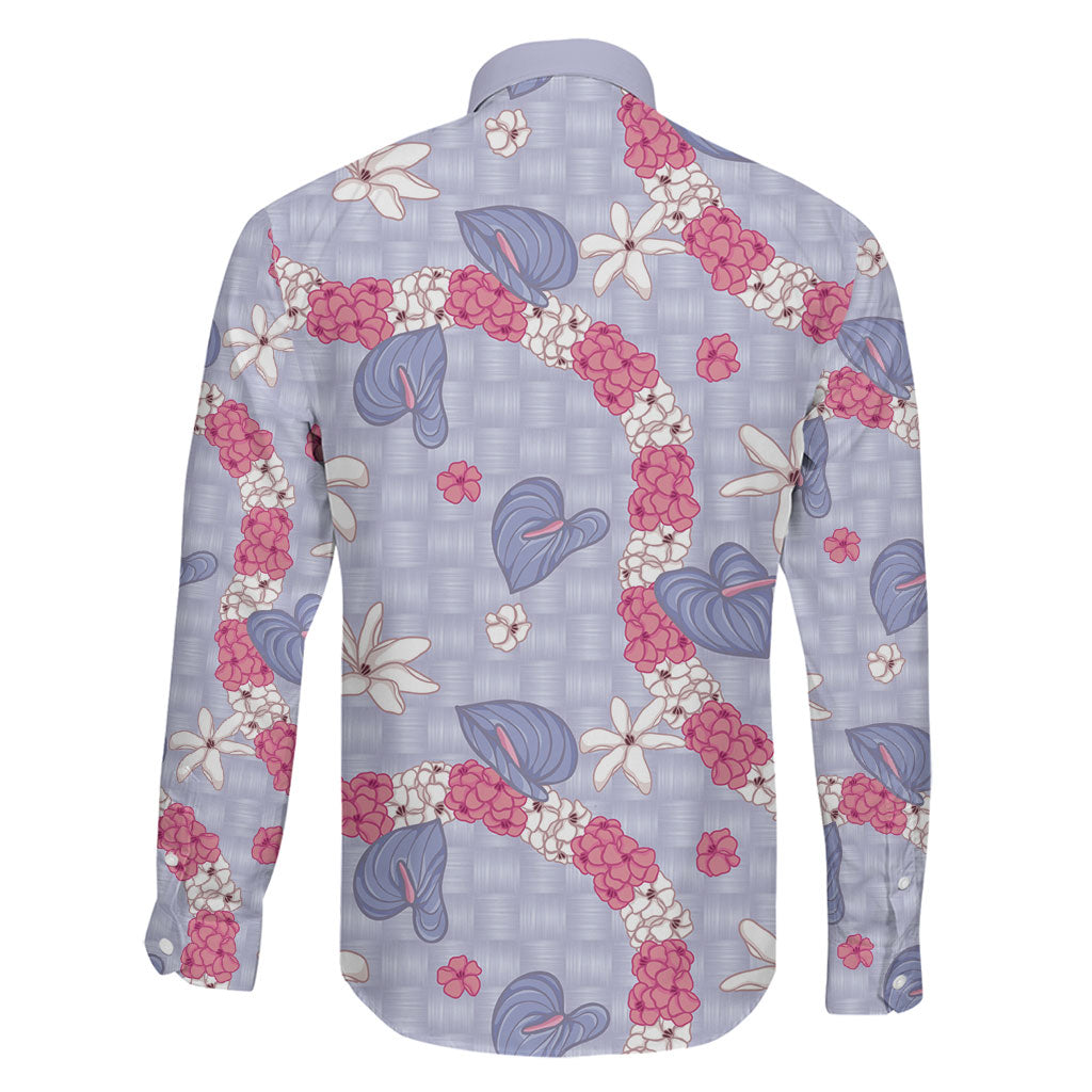 Hawaii Anthurium Tiare Pikake Lei Family Matching Off The Shoulder Long Sleeve Dress and Hawaiian Shirt Poni Lauhala Art Pattern LT01 - Polynesian Pride
