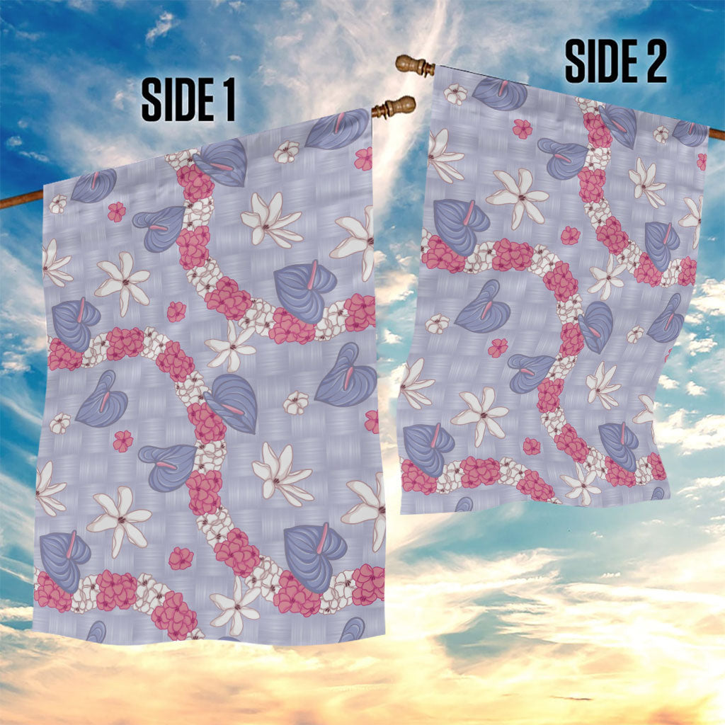Hawaii Anthurium Tiare Pikake Lei Garden Flag Poni Lauhala Art Pattern