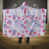 Hawaii Anthurium Tiare Pikake Lei Hooded Blanket Poni Lauhala Art Pattern